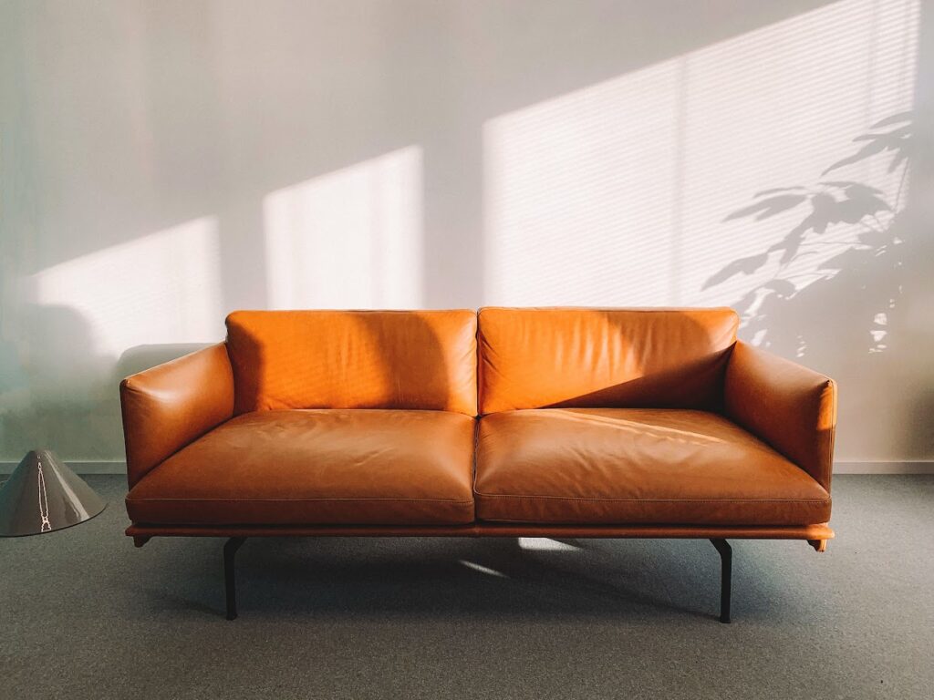 A leather sofa 